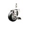 Service Caster 3 Inch 316SS Black Polyurethane Swivel 10mm Threaded Stem Caster with Brake SCC-SS316TS20S314-PPUB-BLK-TLB-M1015 - alternate 1